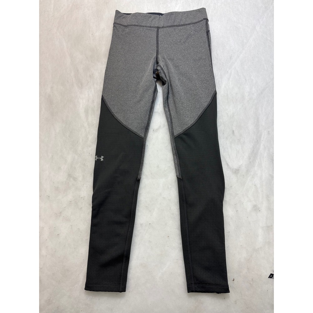 Under Armour Womens Compression Leggings Black Grey HeatGear Athletic Fitness Sm - Picture 2 of 12